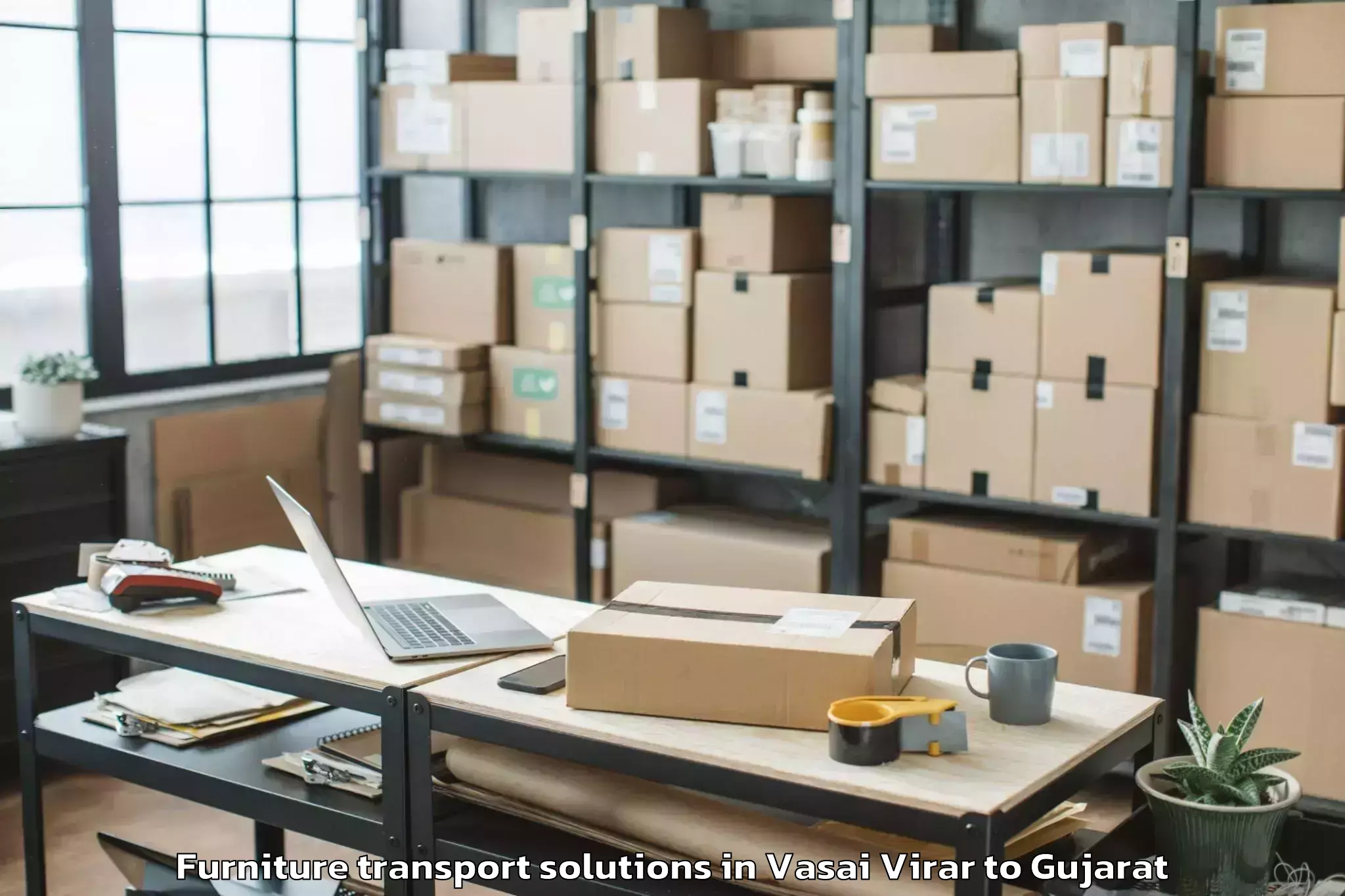 Comprehensive Vasai Virar to Gussar Furniture Transport Solutions